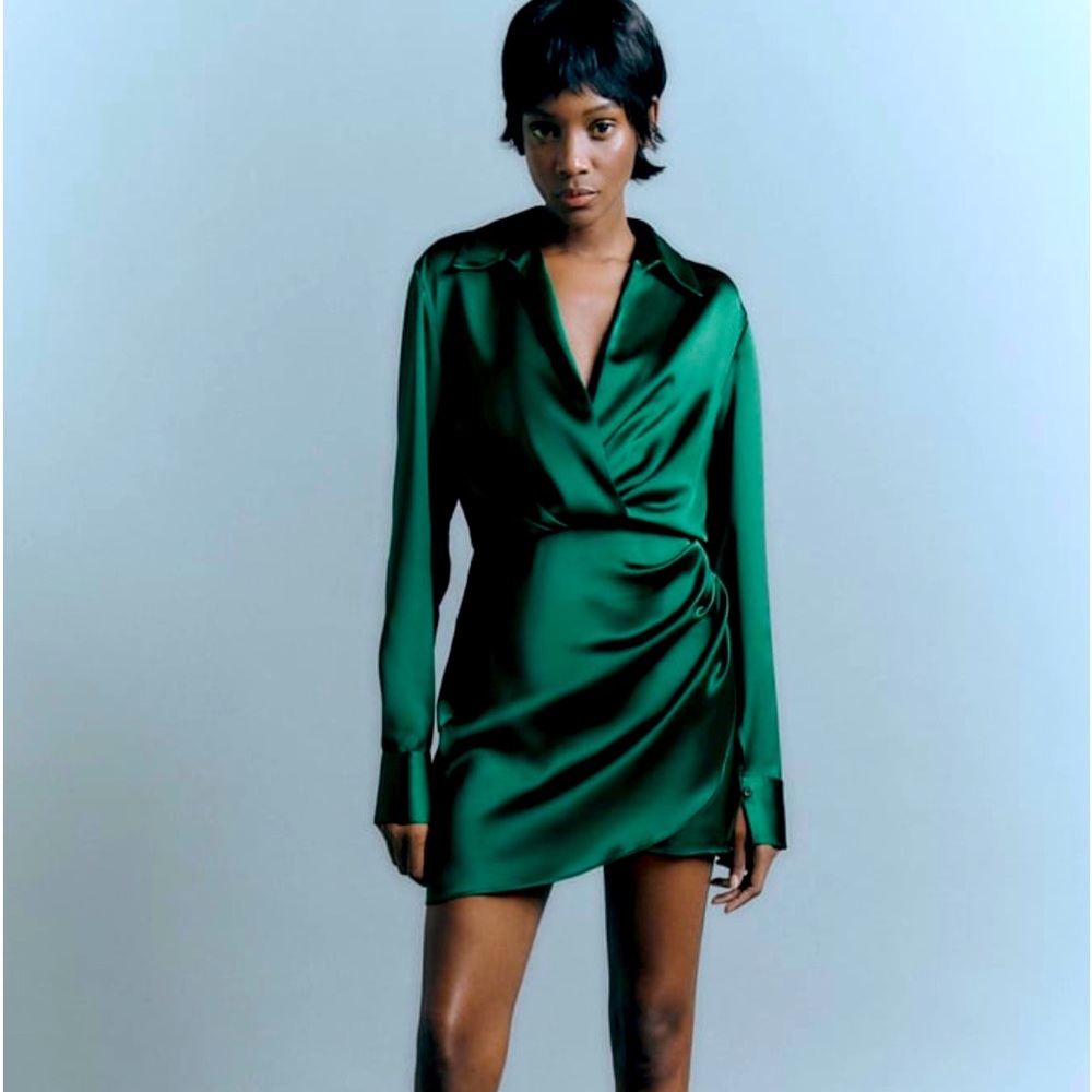 ZARA satin effect mini dress